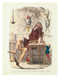 Jack Gets the Golden Hen Away from the Giant reproduction procédé giclée par George Cruikshank