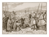 Pilgrims under Escort of Knights Templars, in Sight of Jerusalem Reproduction procédé giclée par Edouard Zier