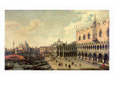 View of the Molo Looking Towards the Entrance of the Grand Canal, Venice Giclee Print by Canaletto 