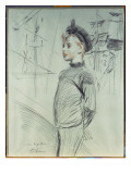 Portrait of a Young Boy in a Sailor Hat and Turtle-Neck, with Ships in the Background Giclee Print by Paul César Helleu