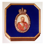Faberge Blue Enamel Box, with Portrait of Tsar Nicholas Ii Lámina giclée Faberge Blue Enamel Box, with Portrait of Tsar Nicholas Ii Lámina giclée