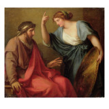 Egeria Handing Numa Pompilius His Shield, 1794 Giclee Print by Angelica Kauffmann