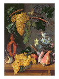 Still Life with Grapes, Birds, Flowers and Shells Giclee Print by Juan de Espinosa