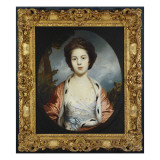 Portrait of Esther, Lady Wray, Wearing a White Dress, a Gold and Pink Ermine-Lined Cloak Giclee Print by Joshua Reynolds