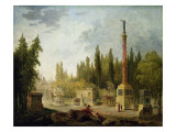 The Garden of the Musee Des Monuments Francais, 1795-1808 reproduction procédé giclée par Hubert Robert