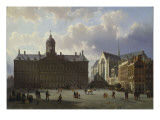 Dam Square with the Royal Palace, Amsterdam, 1855 Giclee Print by Cornelis Springer