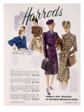 Advertisement for Women's Blouses and Suits at Harrods, 1945 Reproduction procédé giclée par English School 
