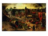 A Carnival on the Feast Day of St. George in a Village Near Antwerp reproduction procédé giclée par Abel Grimmer