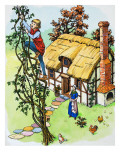Jack Climbs the Beanstalk, Illustration from 'Jack and the Beanstalk', 1969 Giclee Print by English School 