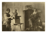 Leo Tolstoy and the Sculptor Prince Paolo Troubetzkoy Giclee Print by Sophia Andreevna Tolstaya