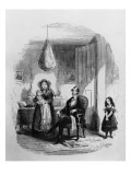The Dombey Family, Illustration from 'Dombey and Son' by Charles Dickens Giclee-trykk av Hablot Knight Browne The Dombey Family, Illustration from 'Dombey and Son' by Charles Dickens Giclee-trykk av Hablot Knight Browne