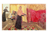 Three Women in an Interior with Rose Wallpaper, 1895 Giclee Print by Edouard Vuillard