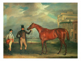 General Chasse, a Chestnut Racehorse Being Held by His Trainer, with His Jockey, J. Holmes Giclee Print by John E. Ferneley