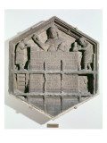 The Art of Building, Hexagonal Decorative Relief Tile from a Series Giclee Print by Andrea Pisano