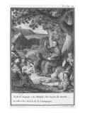 Abelard Lecturing Among Disciples in the Deserted Champagne Giclee Print by Jean Michel Moreau The Younger