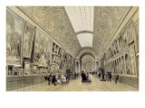 View of the Great Gallery at the Louvre, C.1850-70 Giclee Print by Louis Jules Arnout