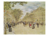 The Pavillon De Hanovre and the Boulevard Des Italiens, Paris, after 1870 reproduction procédé giclée par Jean Francois Raffaelli