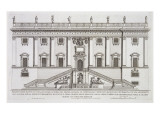 View of the Facade of Palazzo Senatorio in Piazza Del Campidoglio, Rome reproduction procédé giclée par Giovanni Battista Falda