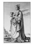 St. Barbara, Etched by Wenceslaus Hollar, 1647 reproduction procédé giclée par Hans Holbein the Younger
