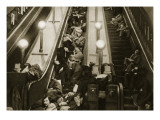 Londoners Seek Shelter from the Bombs in the Underground, 1940 Giclee Print by English Photographer 