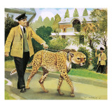 Who's Who at the Zoo: Rabiu, the Dog-Like Cat Giclee Print by G. W Backhouse