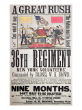 Federal Recruiting Poster for the 36th Regiment, New York Volunteers Lámina giclée por American School