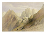 Ascent of the Lower Range of Sinai, February 18th 1839, Plate 114 reproduction procédé giclée par David Roberts