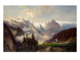 Mountain Landscape with the Grossglockner, 1878 Reproduction procédé giclée par N. Astudin
