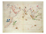 The Indian Ocean, from an Atlas of the World in 33 Maps, Venice, 1st September 1553 Reproduction procédé giclée par Battista Agnese