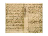 Pages from Score of the 'The Art of the Fugue', 1740S Giclee Print by Johann Sebastian Bach