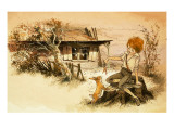 Boy Feeding Carrots to a Rabbit, Illstration from 'Jack and Jill' Giclee Print by English School 