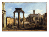 Rome - the Forum with the Temple of Castor and Pollux, C.1742-43 reproduction procédé giclée par Bernardo Bellotto