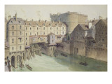 View of Petit Chatelet and the Petit Pont in 1717 Giclee Print by Theodor Josef Hubert Hoffbauer
