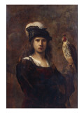 A Falconer, Standing Half Length, in a Feathered Hat Giclee Print by Rembrandt van Rijn 