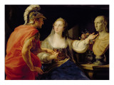 Cleopatra Showing Octavius the Bust of Julius Caesar Giclee Print by Pompeo Batoni