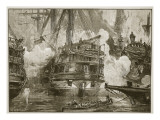 Battle of Navarino: the 'Asia' Engaging the Ships of the Capitan Bey and Mohurrem Bey Giclee Print by William Heysham Overend