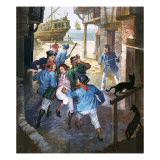 Roderick Random Being Pressganged and Carried Towards a Ship Giclee Print by Barrie Linklater