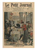 Street Scenes of Paris, Breakfast in Open Air Giclée-Druck von French School 
