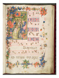 The Baptism of Christ, Historiated Initial 'H' with Decorative Border and Musical Notes Giclee Print by Don Simone Camaldolese