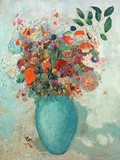 Flowers in a Turquoise Vase, C.1912 Giclee Print by Odilon Redon