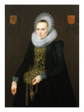 Portrait of Justina Van Teylingen, 1616 Giclée-Druck von Cornelis van der Voort