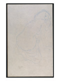 Woman Leaning to the Right with Long Hair, C.1910-11 Giclée-Druck von Gustav Klimt