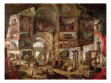 Interior of an Imaginary Picture Gallery Giclee Print by Giovanni Paolo Pannini