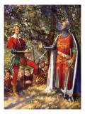 Robin Hood and Richard the Lionheart Reproduction procédé giclée par John Millar Watt