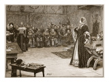 Trial of Mary Queen of Scots in Fotheringay Castle Giclee-trykk av Edouard Berveiller Trial of Mary Queen of Scots in Fotheringay Castle Giclee-trykk av Edouard Berveiller