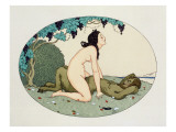 Satyr and Nymph, Illustration from the Pleasures of Eros, 1917 Giclee Print by Gerda Marie Frederike Wegener