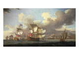 Sir George Byng in the Straits of Messina Giclee Print by Richard Vale