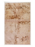 W.4V Page of Sketches of Babies or Cherubs Lámina giclée por Michelangelo Buonarroti