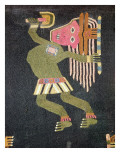 Woven Wool Dancer with Baton, Paracas Tribe Giclee Print by Peruvian School 