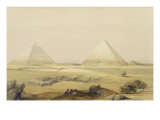 The Pyramids of Giza, from "Egypt and Nubia", Vol.1 reproduction procédé giclée par David Roberts
